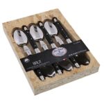 Jean Dubost 6 TEASPOON 1.2 MM LAGUIOLE ABS BLACK HANDLE OSB OPEN BOX