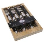 Jean Dubost 6 FORK 1.5 MM LAGUIOLE BLACK HANDLE OSB OPEN BOX