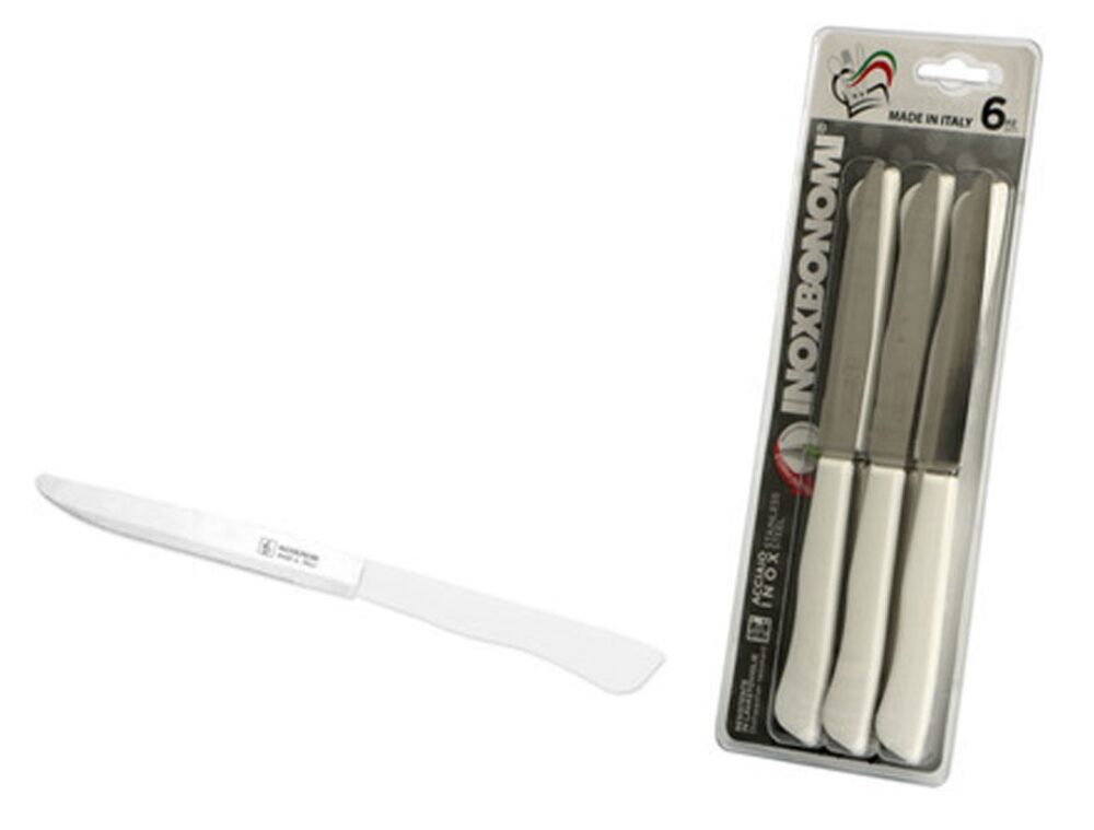 INOXBONOMI LUX BIVALVA 6 PCS STEAK KNIFE 12 Cm WHITE - Image 2