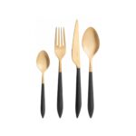 Bugatti Ares PVD Gold 24-Piece Cutlery Set – Wenge Blanc