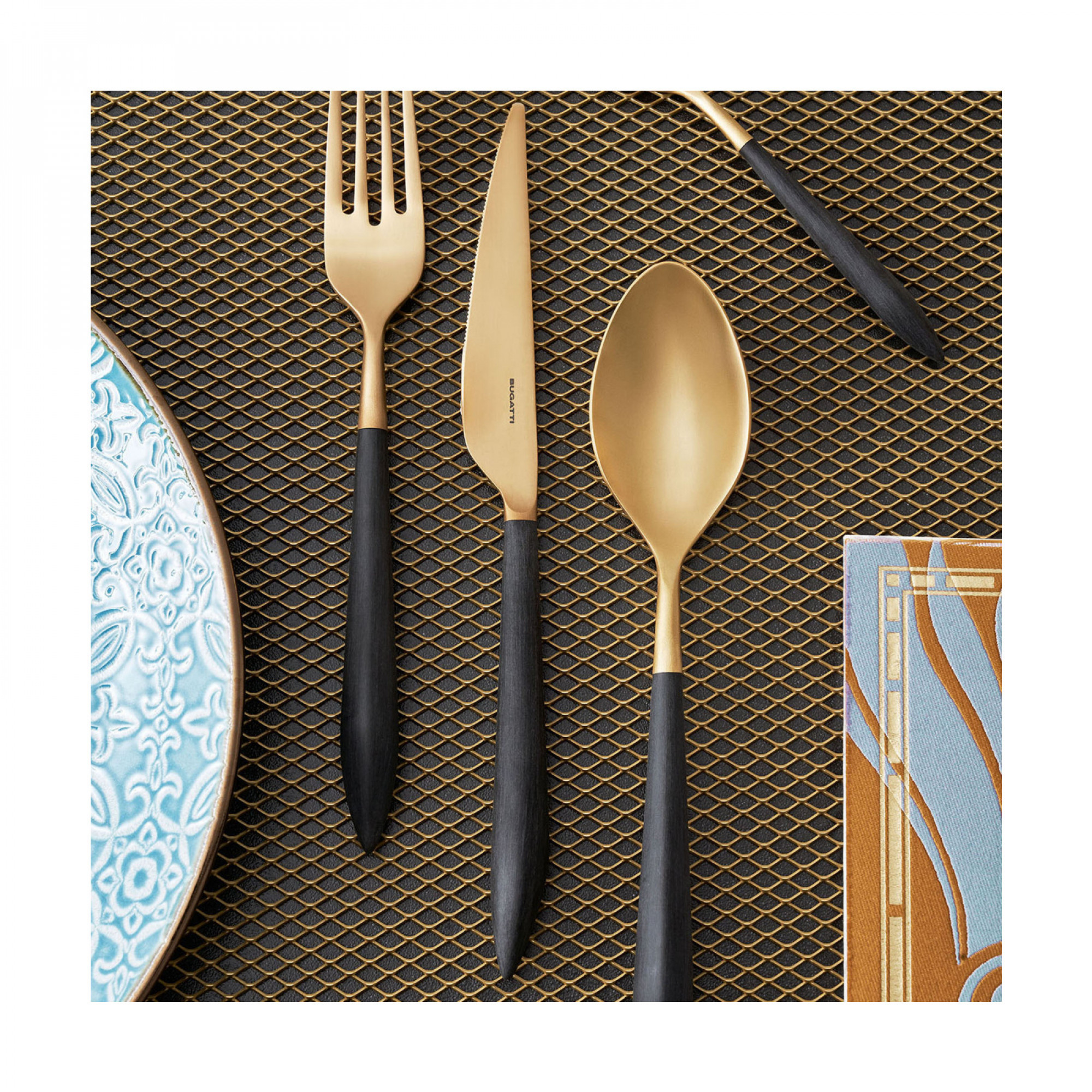 Bugatti Ares PVD Gold 24-Piece Cutlery Set – Wenge Blanc - Image 2