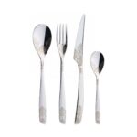 Bugatti Riviera Dévoré Cutlery Set – 24 Pieces in Wooden Box – Shining Steel Finish