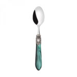 Bugatti Oxford Green Handle Old Silver-Plated Ring Spoon - 6 Pieces