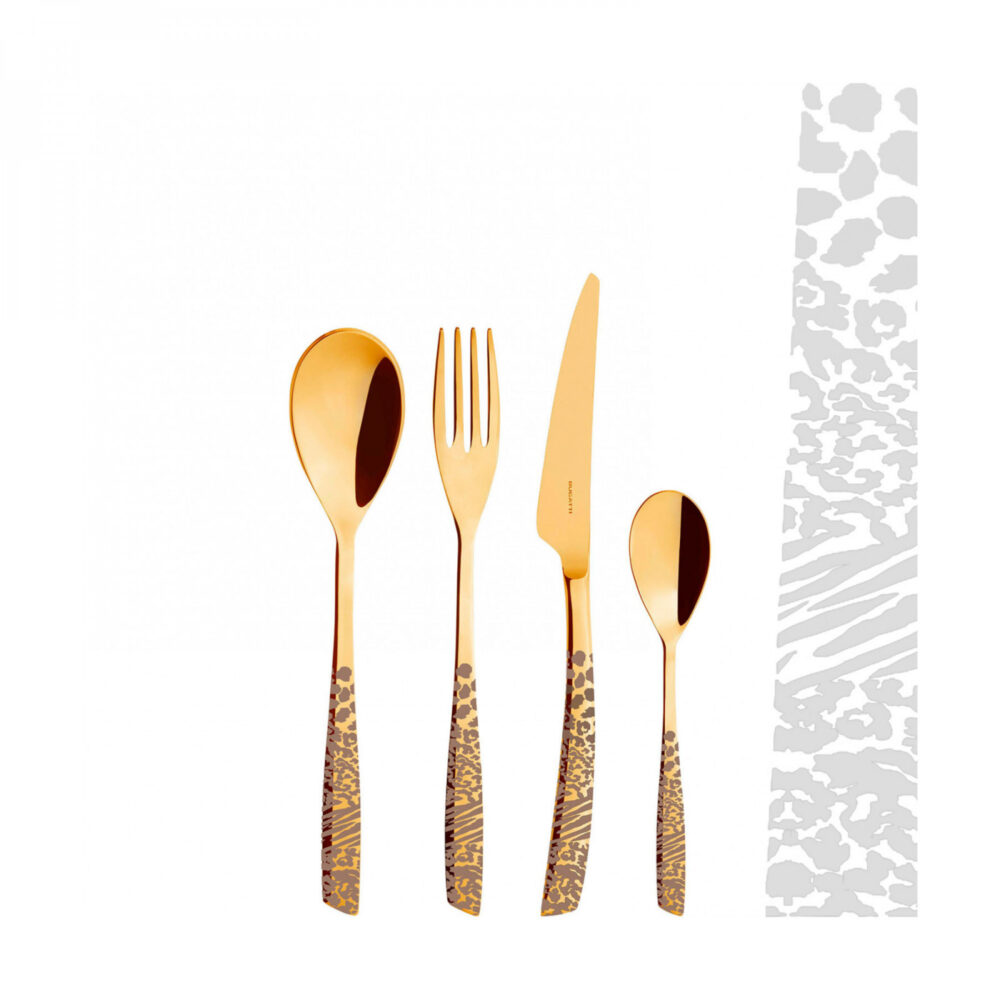 Bugatti Riviera Animalier 75-Piece Cutlery Set – Gold PVD Finish in Wengé Wood Box - Image 3
